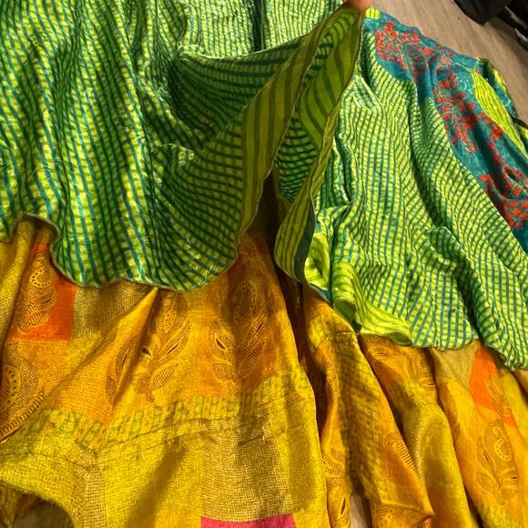 Womens Wrap Skirt One Size Maxi Bohemian Festival Indie Vacation Maximalist - Picture 7 of 7